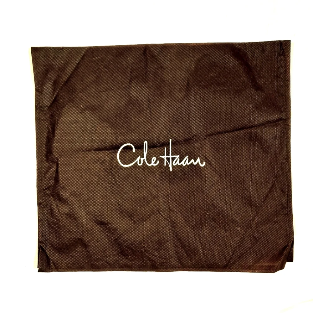 Cole Haan Brown Cream Logo Dust Cover Flap Pouch Bag